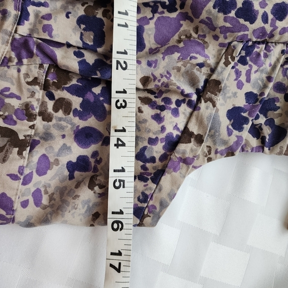 Apostrophe Button Lavender & Brown Cap Sleeve Women's Top Size MP - Picture 5 of 5